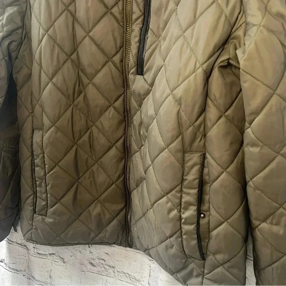 Cole Haan Olive‎ Green Quilted Winter Jacket Women’s Size Small - Picture 4 of 12